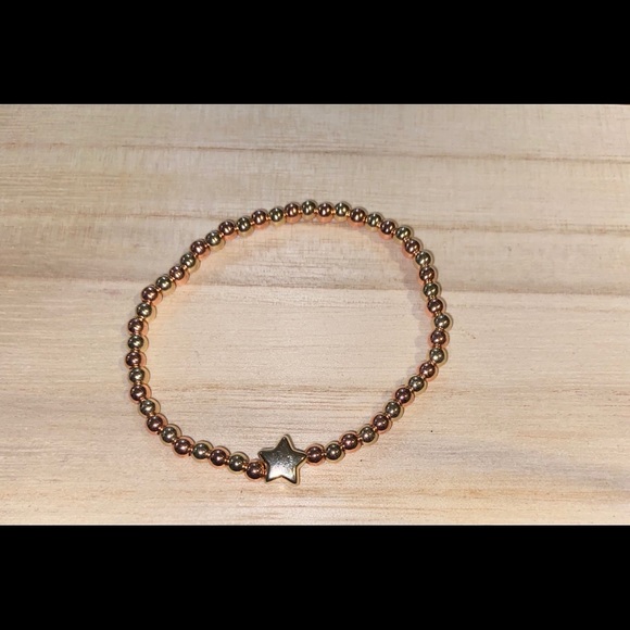 Handmade Star Rose Gold & Gold Bead Bracelet - Picture 5 of 5
